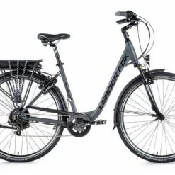 Vélo électrique LEADER FOX PARK CITY 470Wh 90 Kms Gris Mat -Vélos de Route Soldes leader fox park gris 1